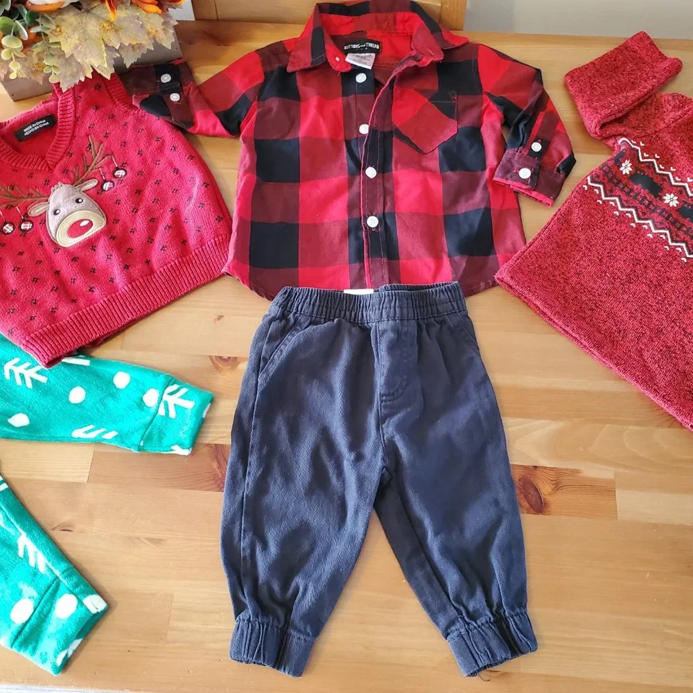 Bundle of 12M Baby Boy Clothes Outfits- 5pcs